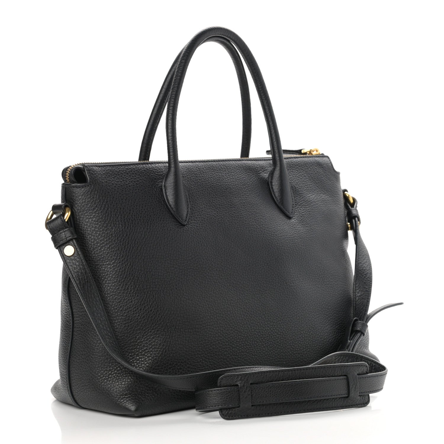 Prada Vitello Daino Shopping Tote Black 2 of 12