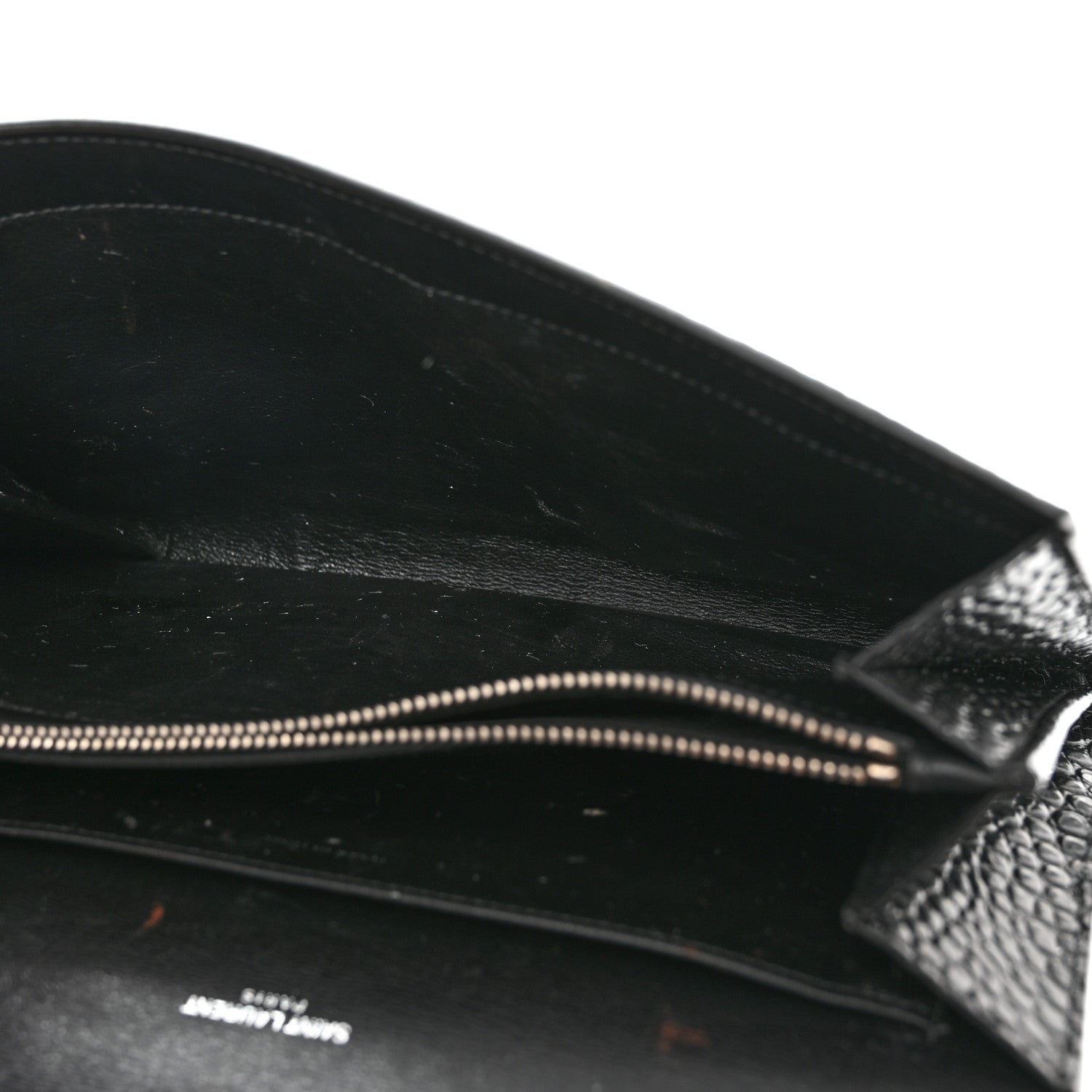 Saint Laurent Calfskin Crocodile Embossed Monogram Mini Uptown Crossbody Black 6 of 16