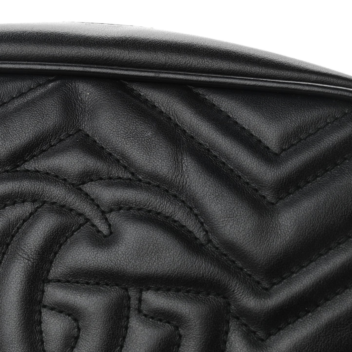 Calfskin Matelasse Small GG Marmont Chain Shoulder Bag Black