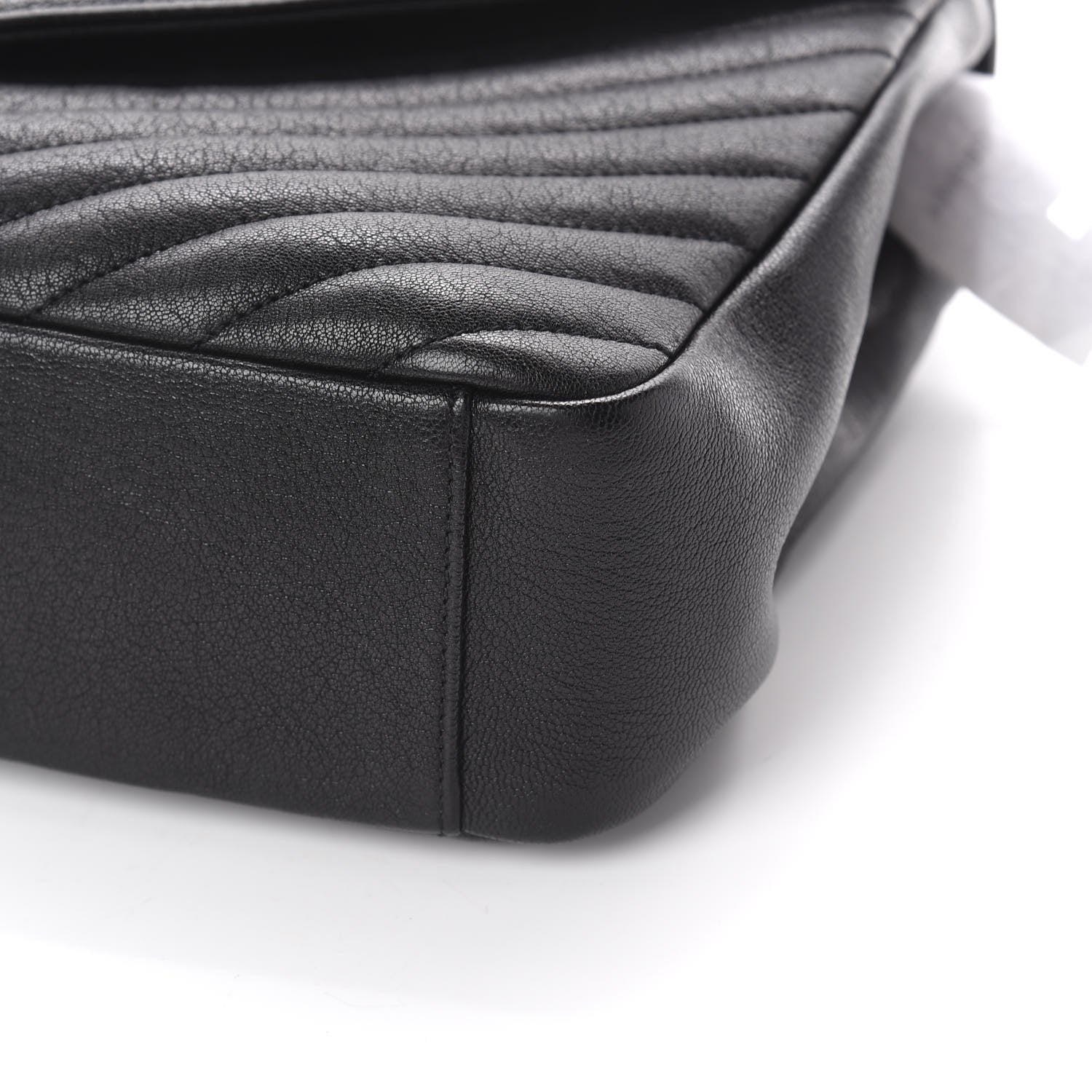 Saint Laurent Sheepskin Matelasse Chevron Monogram Large College Satchel Black 7 of 8