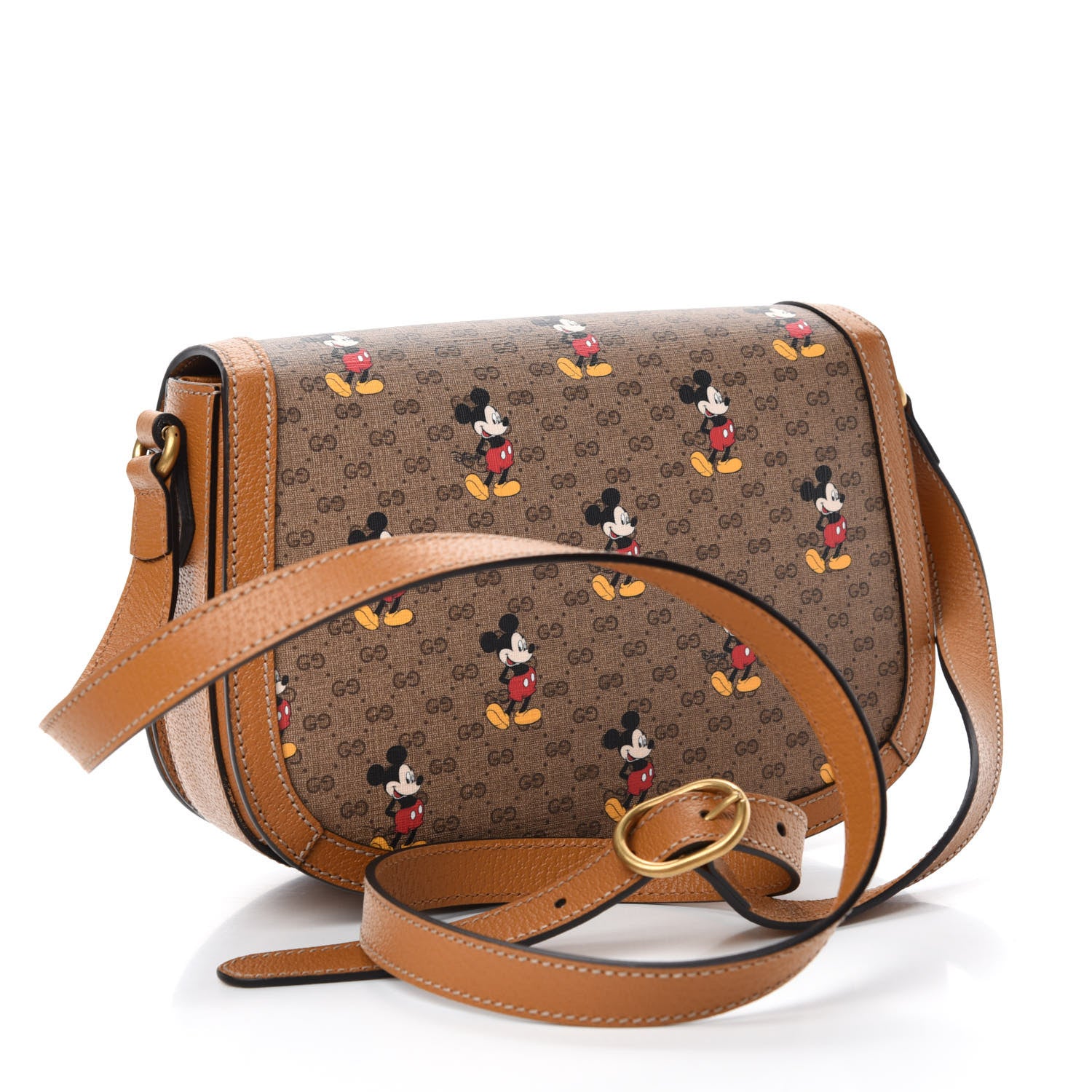 Gucci X DISNEY Mini Vintage GG Supreme Monogram Mickey Mouse Small Flap Messenger Bag Beige Vintage Sun Oil 3 of 11