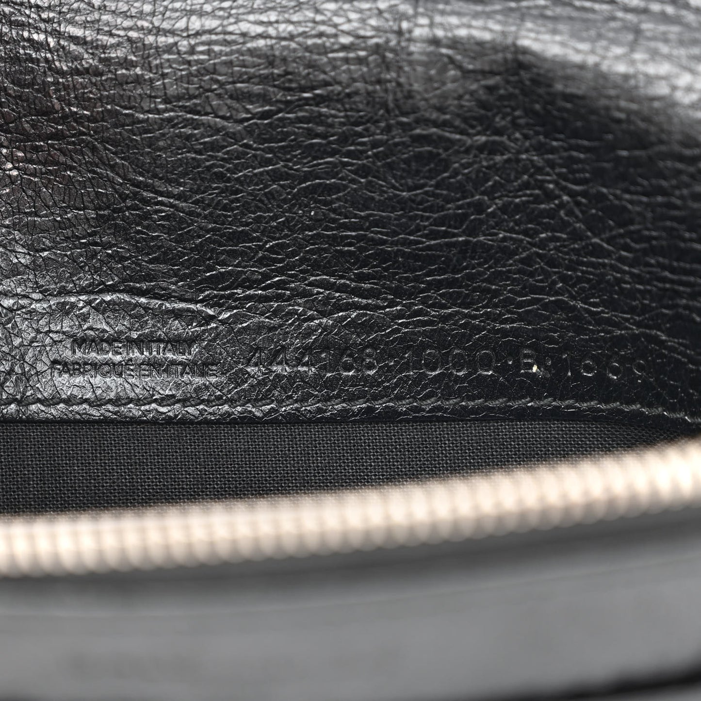 Grained Calfskin Classic Silver Hardware Wallet on Chain Black