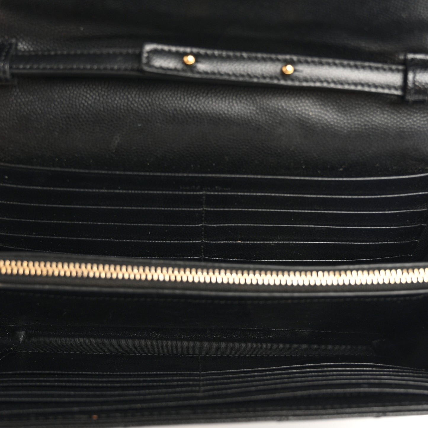 Grain De Poudre Matelasse Chevron Monogram Chain Wallet Black