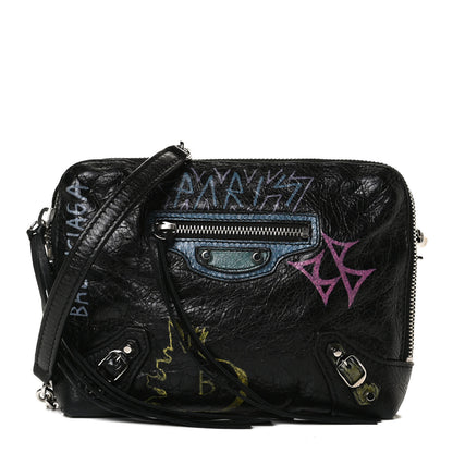 Balenciaga Agneau Classic Silver Hardware Graffiti Reporter XS Black 1 of 11
