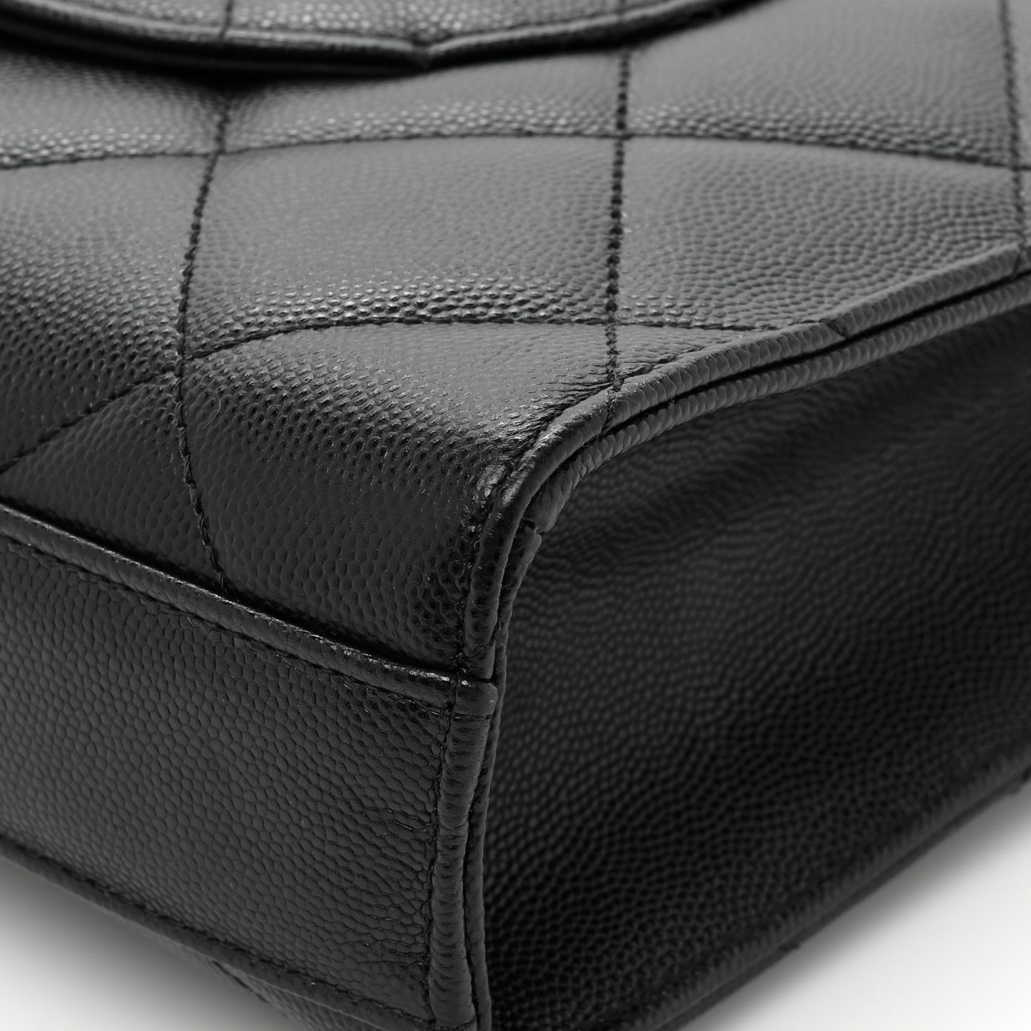 Caviar Quilted Carry Me Top Handle Flap Black