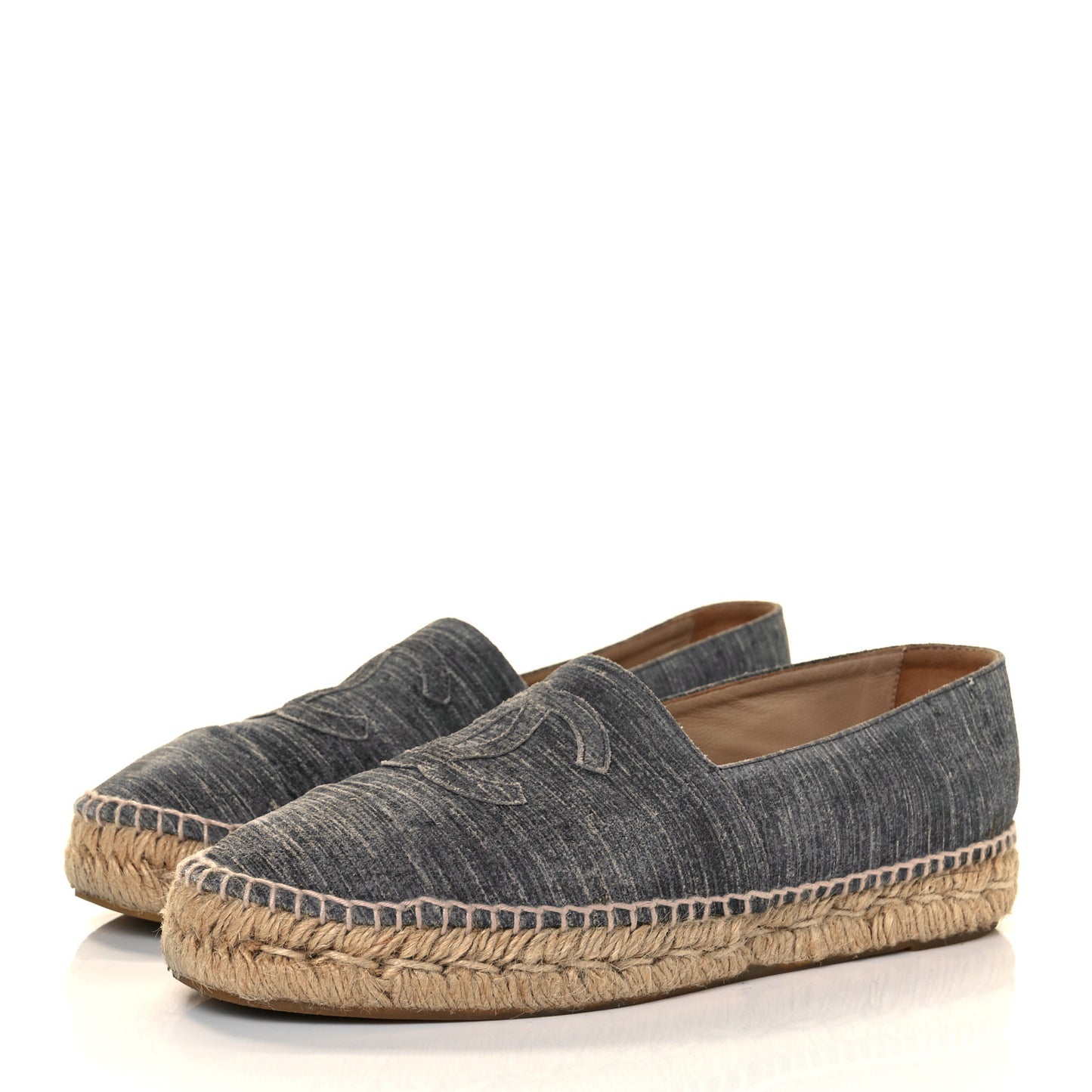 Striated Suede Espadrilles 40 Dark Grey