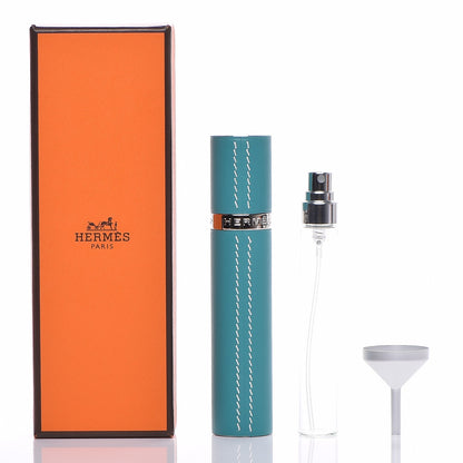 Hermes Milo Lambskin Refillable Bottle and Case Bleu Paon 7 of 7