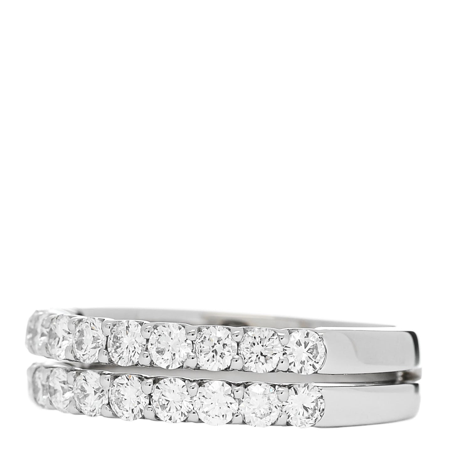 Platinum Diamond 1.00ct Double Half Eternity Band Ring  52 6