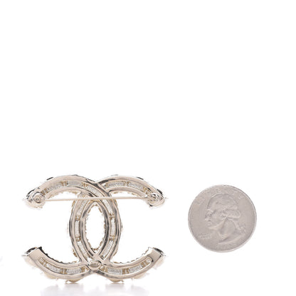 Chanel Crystal Pearl CC Dazzling Domino Brooch Gold 2 of 5