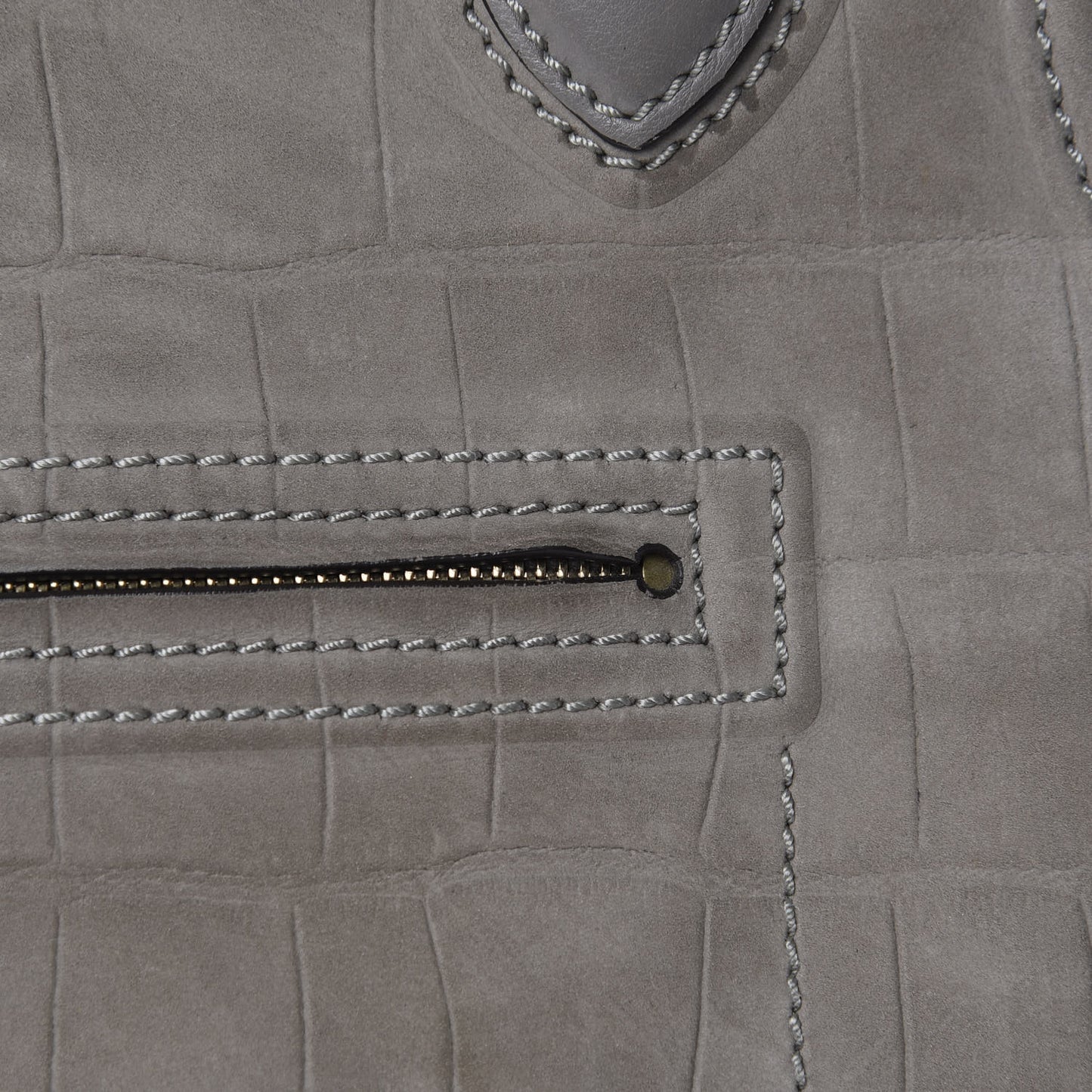 Crocodile Embossed Nubuck Medium Phantom Luggage Grey