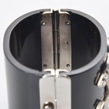 Chanel Resin Baguette Crystal CC Cuff Black 4 of 4