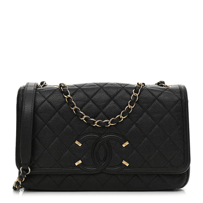 Chanel Caviar Quilted Medium CC Filigree Flap Black 1 of 15