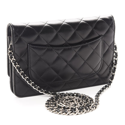 Chanel Lambskin Quilted Wallet On Chain WOC Black 3 of 11