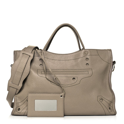 Balenciaga Veau Grana Perforated Blackout Hardware City Gris Cendre 1 of 12