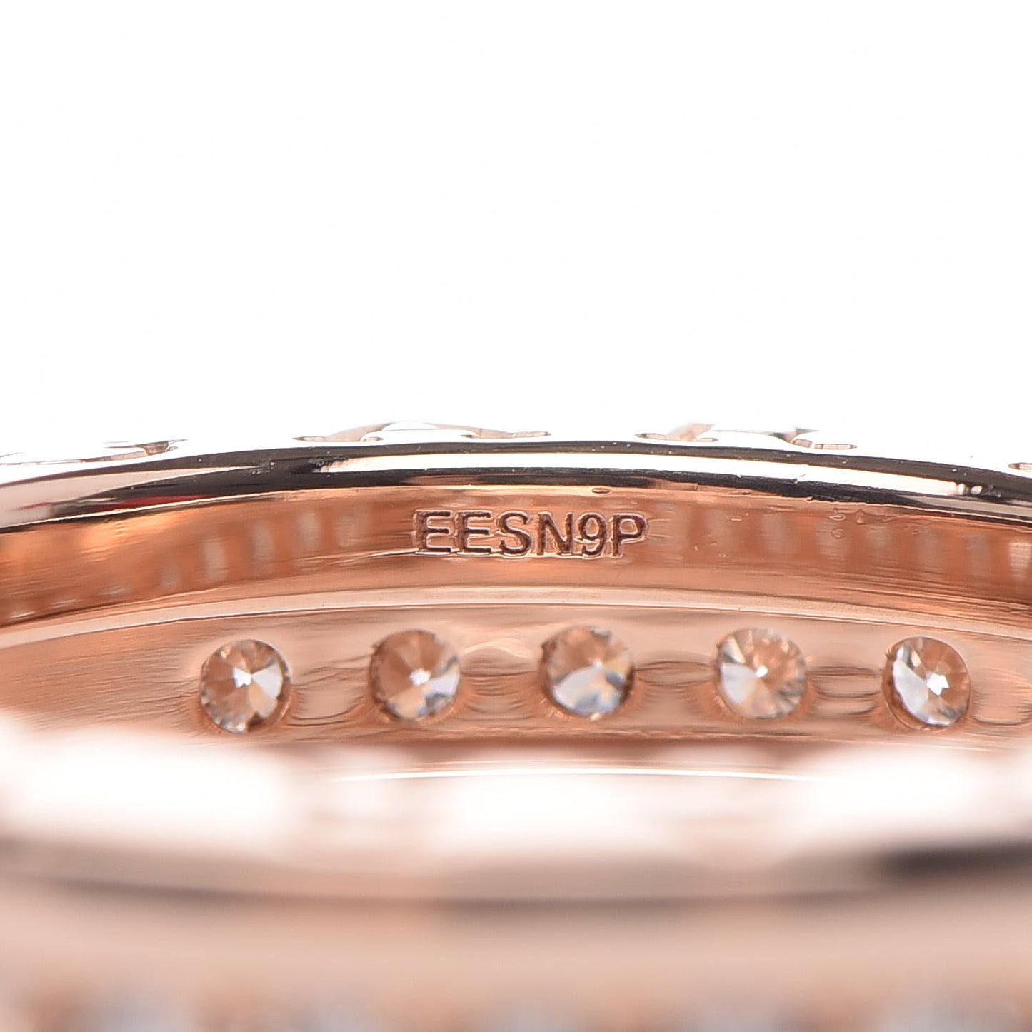 18K Rose Gold Diamond B.Zero1 One-Band Pave Ring 46 3.75
