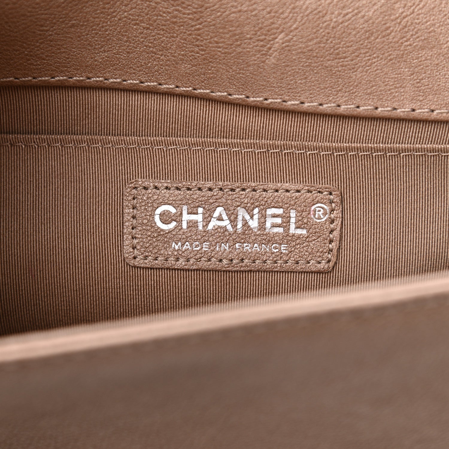 Chanel Grained Calfskin Quilted Medium Boy Flap Light Brown 6 of 16