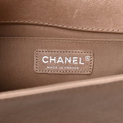 Chanel Metallic Calfskin Quilted Medium Boy Flap Taupe 6 of 15