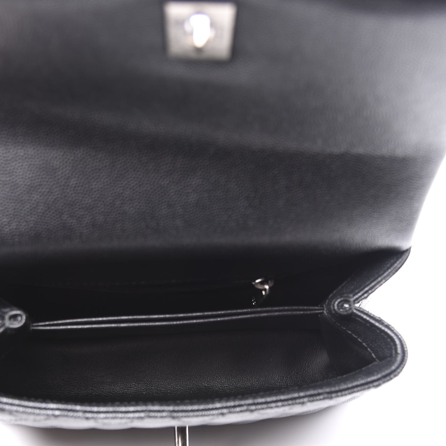 Caviar Lizard Quilted Mini Coco Handle Flap Black