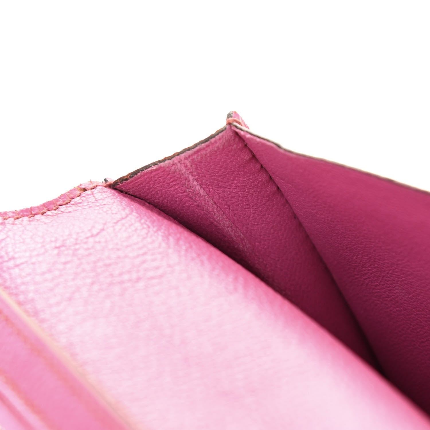 Hermes Ostrich Bearn Wallet Fuchsia 7 of 16