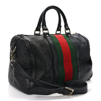 Gucci Calfskin Vintage Web Medium Boston Black 3 of 17