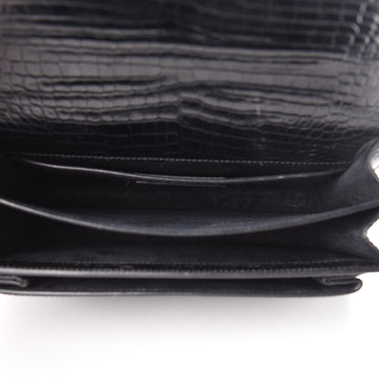 Saint Laurent Calfskin Crocodile Embossed Medium Monochrome Monogram Sunset Black 5 of 22