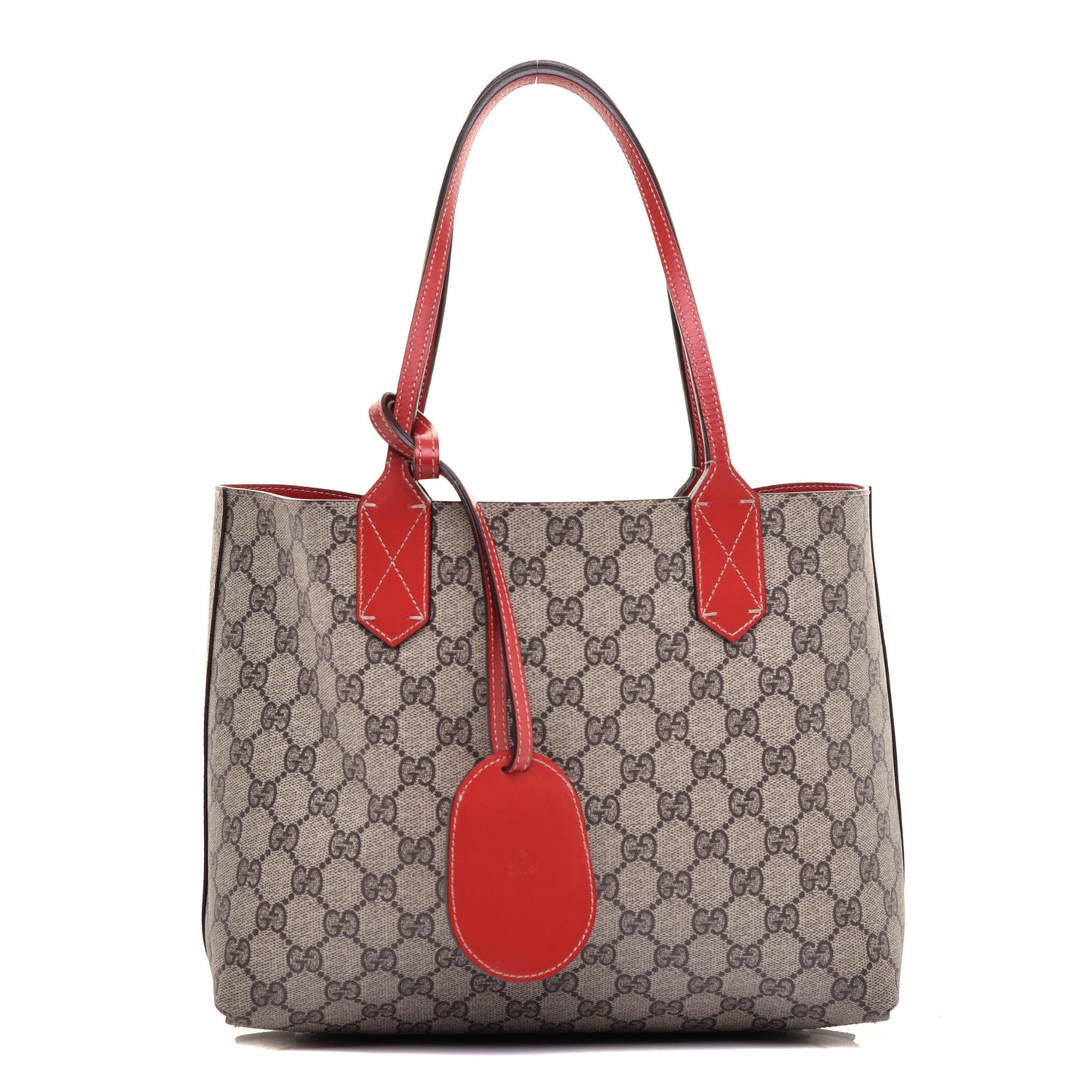 GG Supreme Monogram Small Reversible Tote Beige Red