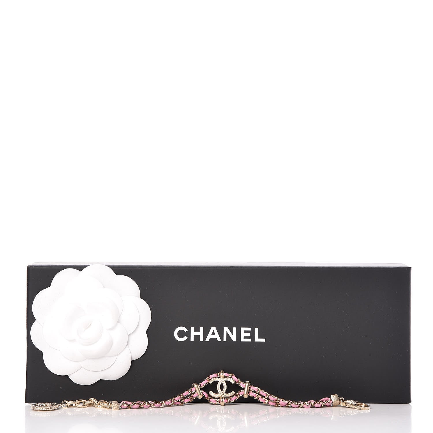 Chanel Metal Lambskin CC Chain Link Bracelet Pink 5 of 5