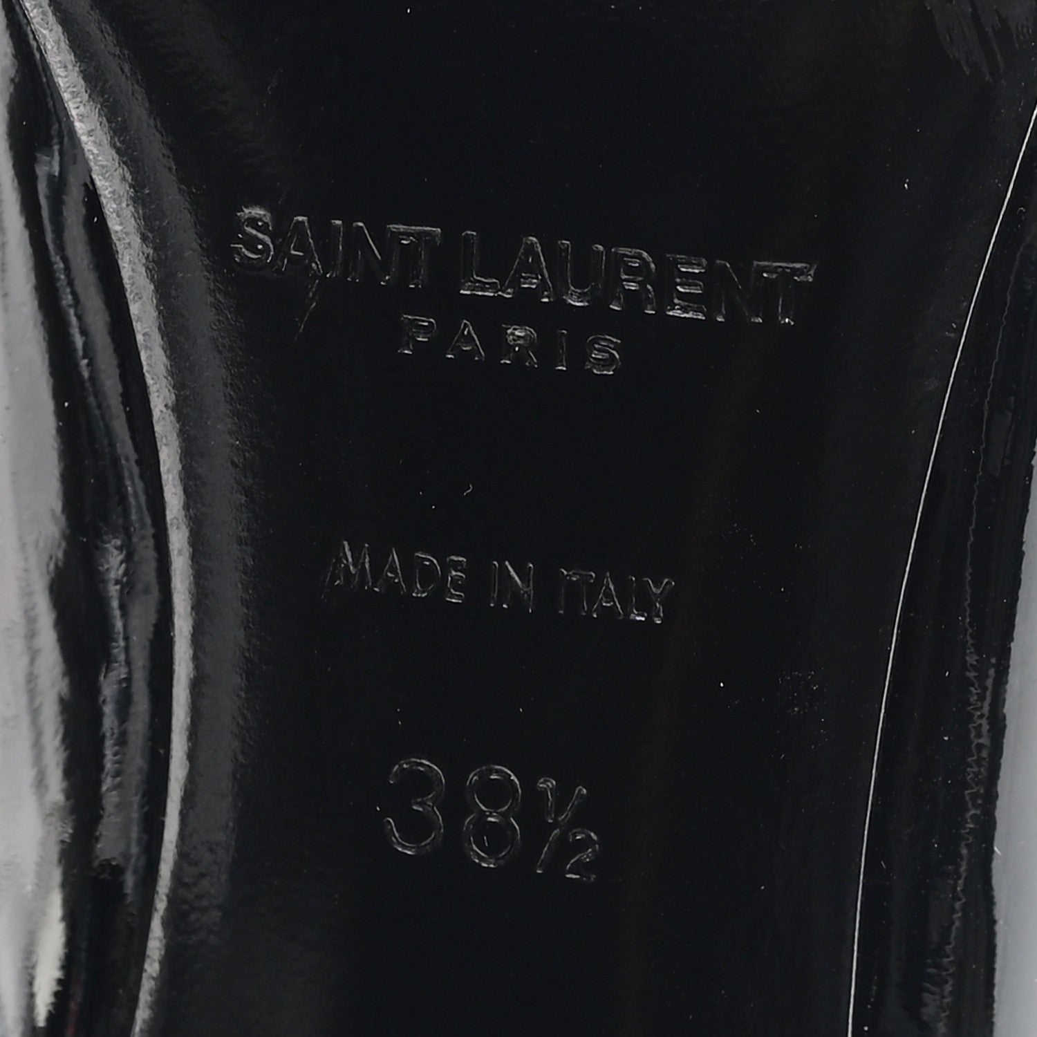 Saint Laurent Patent Calfskin Zoe 105 Pump 38.5 Black 7 of 10