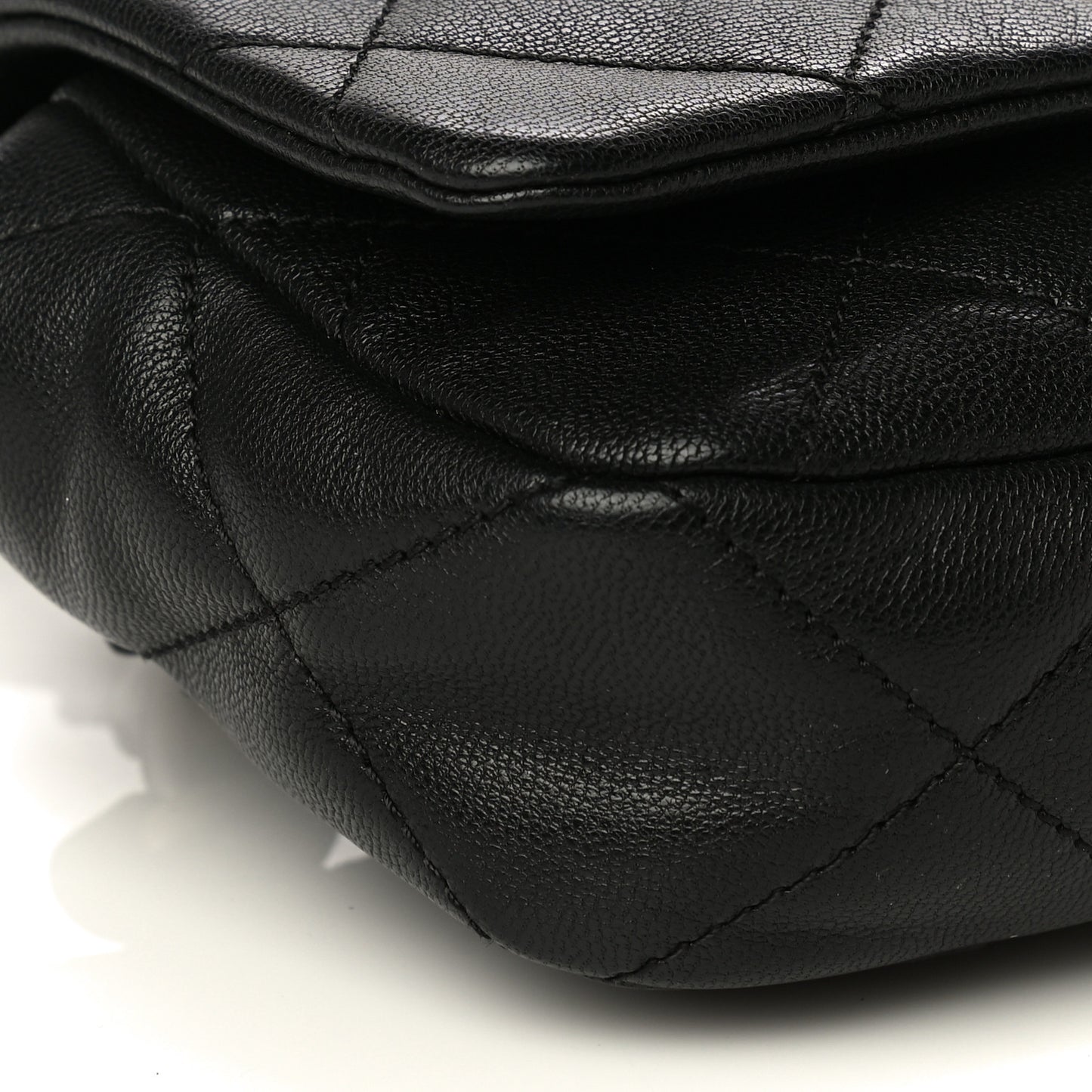 Goatskin Quilted Chanel 19 Waist Bag Black