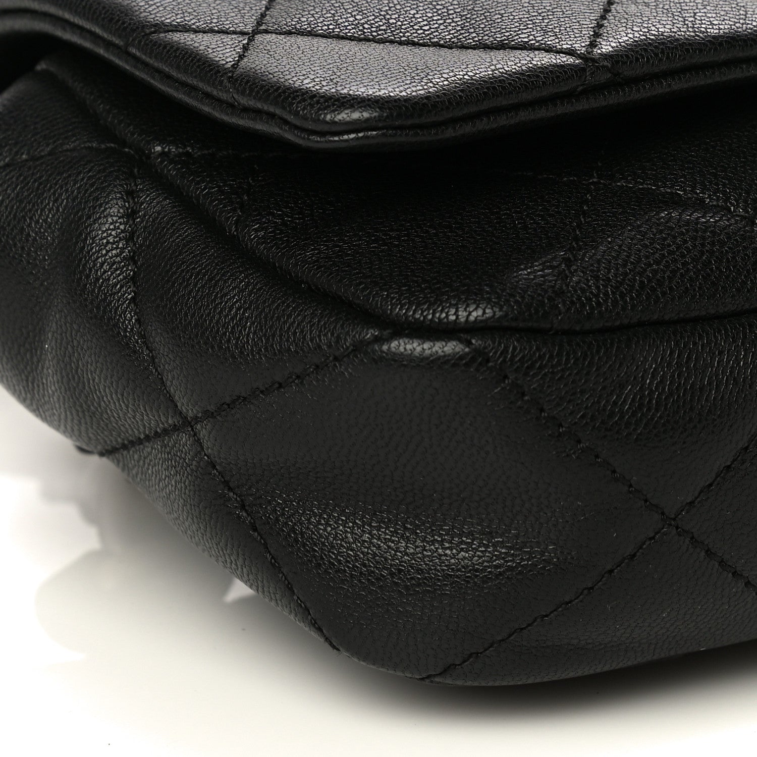 Chanel Goatskin Quilted Chanel 19 Waist Bag Black 8 of 12