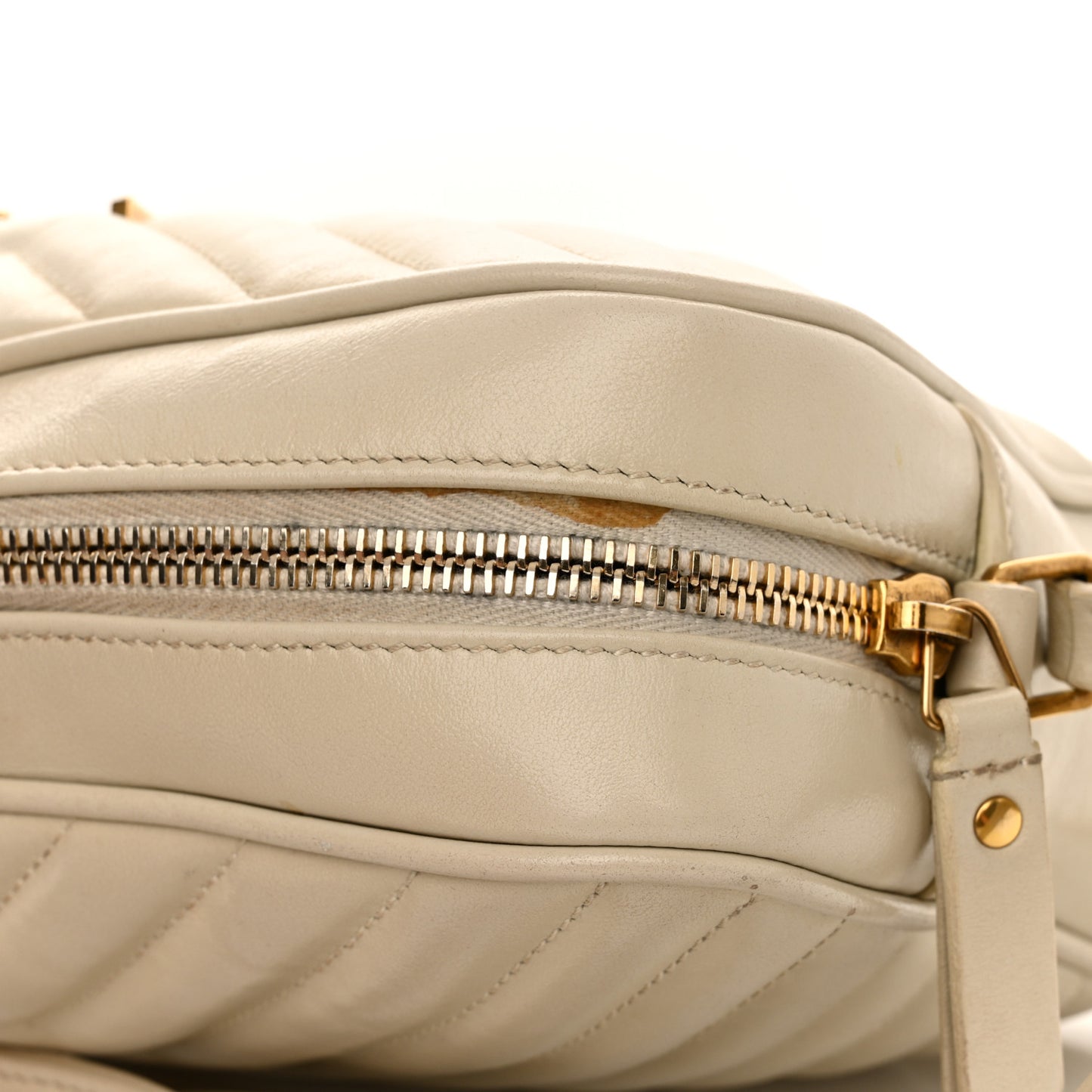 Calfskin Matelasse Monogram Lou Camera Bag Crema Soft
