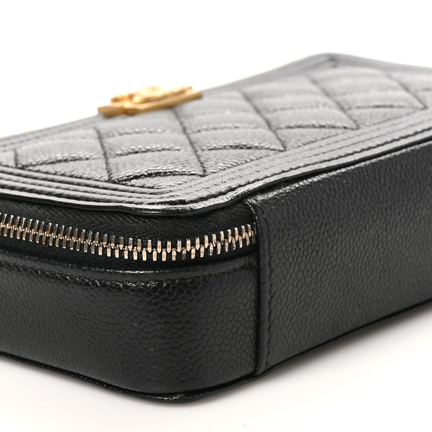 Chanel Caviar Quilted Boy Zip Phone Holder With Chain Black 10 of 11