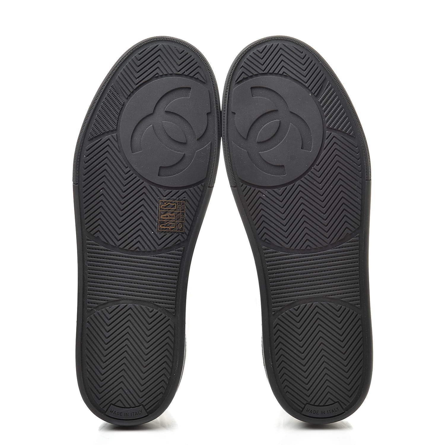Chanel Calfskin Womens Logo Sneakers 39 Black White 6 of 9