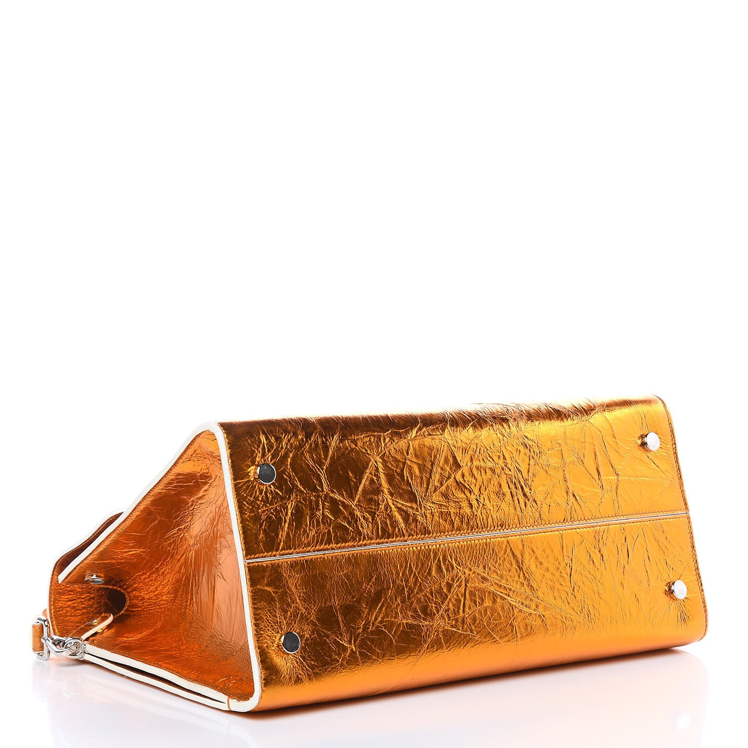 Christian Dior Metallic Calfskin Large Diorever Flap Orange 4 of 8