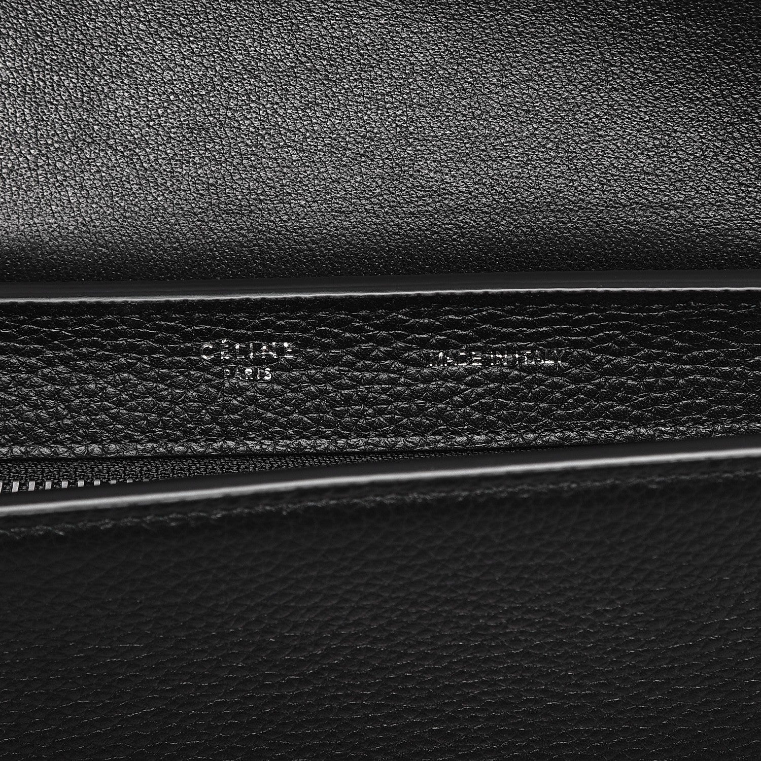 Celine Drummed Calfskin Suede Small Trapeze Black 7 of 8