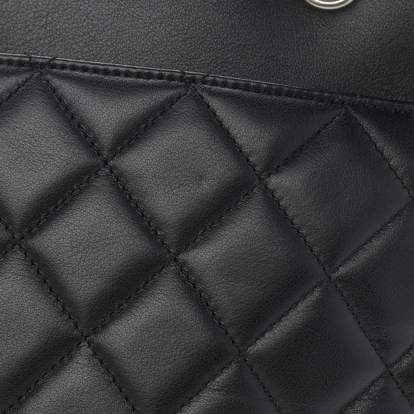 Lambskin Quilted Bowler Flap Shoulder Bag Black