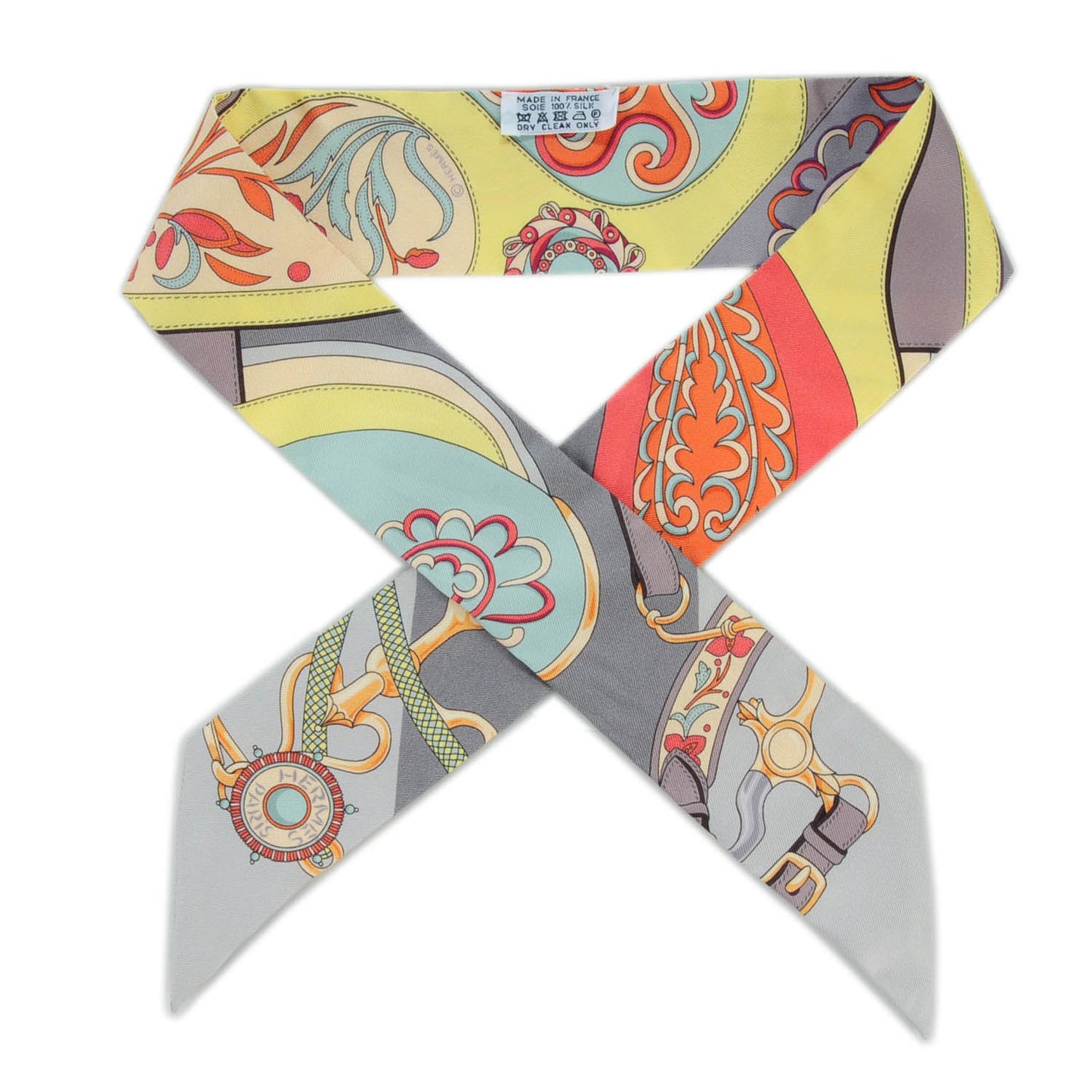 Silk Festival des Amazones Twilly Gris Jaune Corail