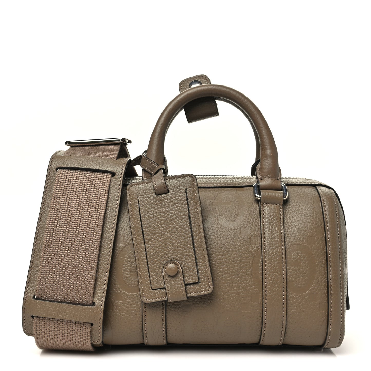 Piuma Calfskin Jumbo GG Embossed Mini Duffle Bag Good Taupe