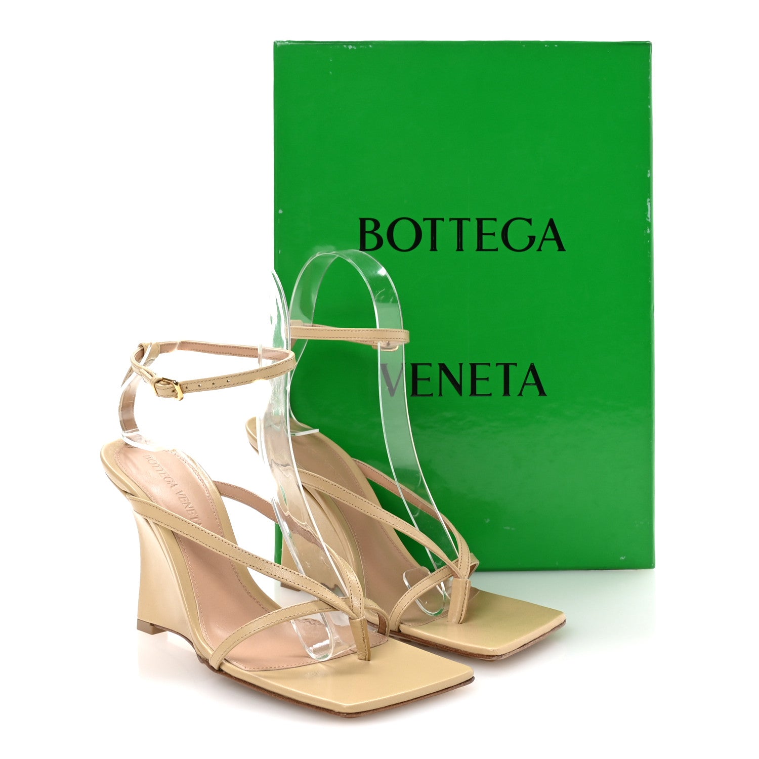 Bottega Veneta Lambskin Stretch Lounge Wedge Sandals 35 Cane Sugar 8 of 8