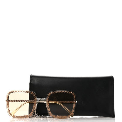Chanel Metal Removable Chain Square Sunglasses 4244 Light Brown 7 of 7