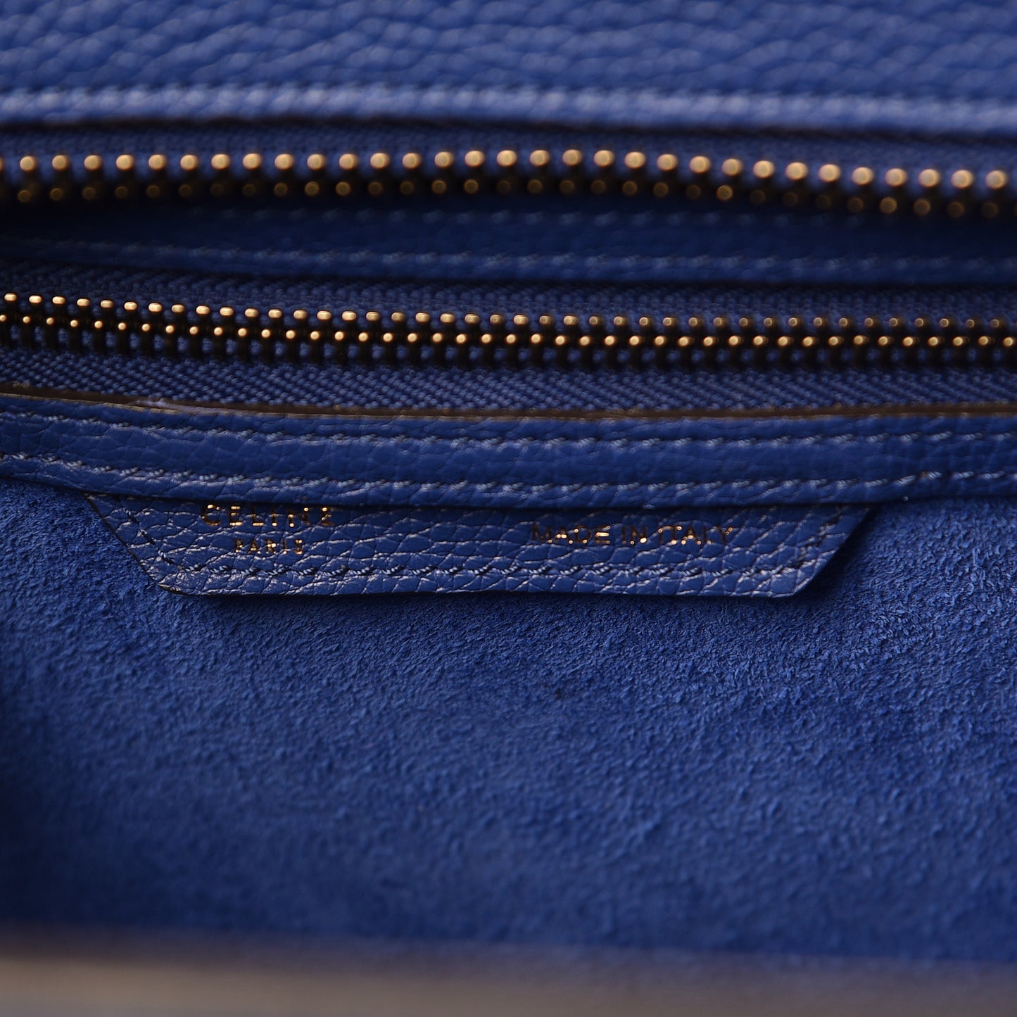 Drummed Calfskin Micro Luggage Indigo