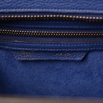 Celine Drummed Calfskin Micro Luggage Indigo 6 of 15