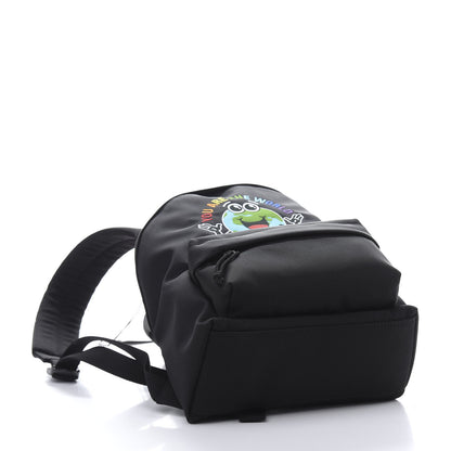 Balenciaga Nylon Embroidered You Are The World Explorer Backpack S Black 3 of 10