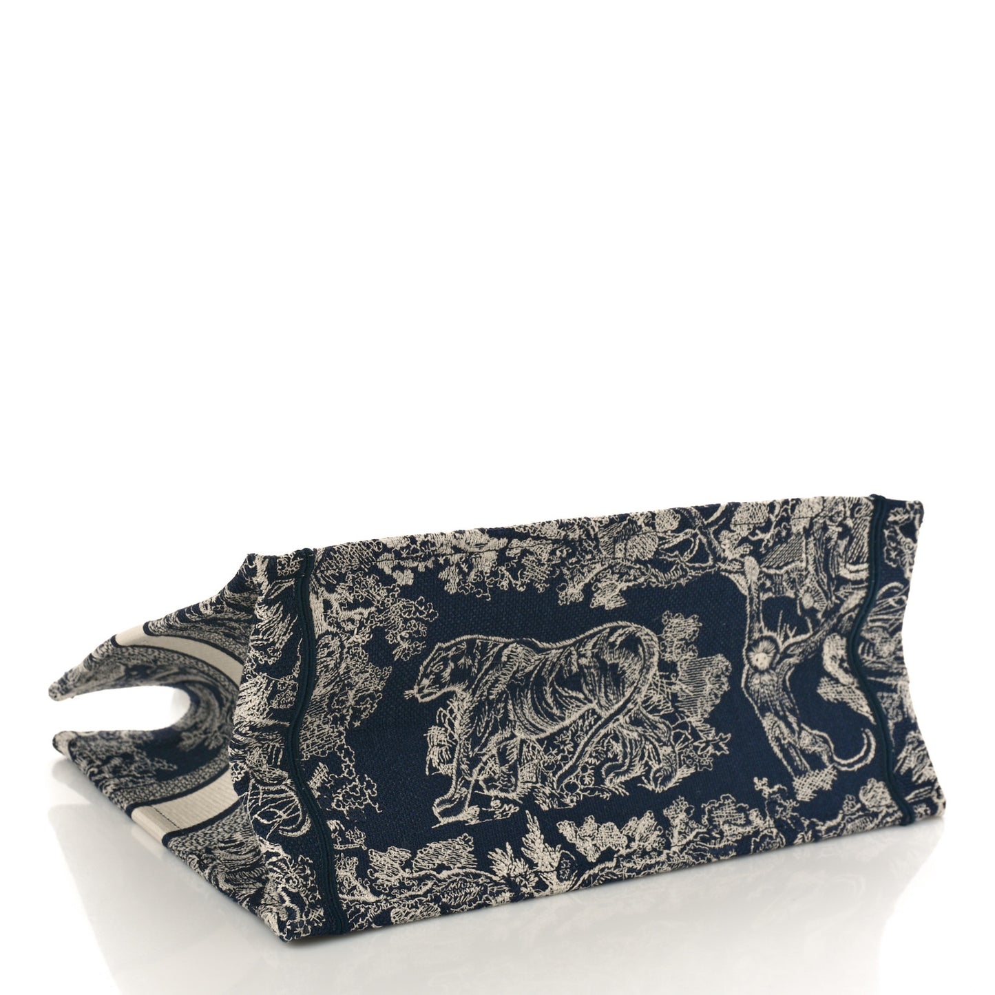 Canvas Embroidered Medium Dioriviera Toile De Jouy Reverse Book Tote Blue
