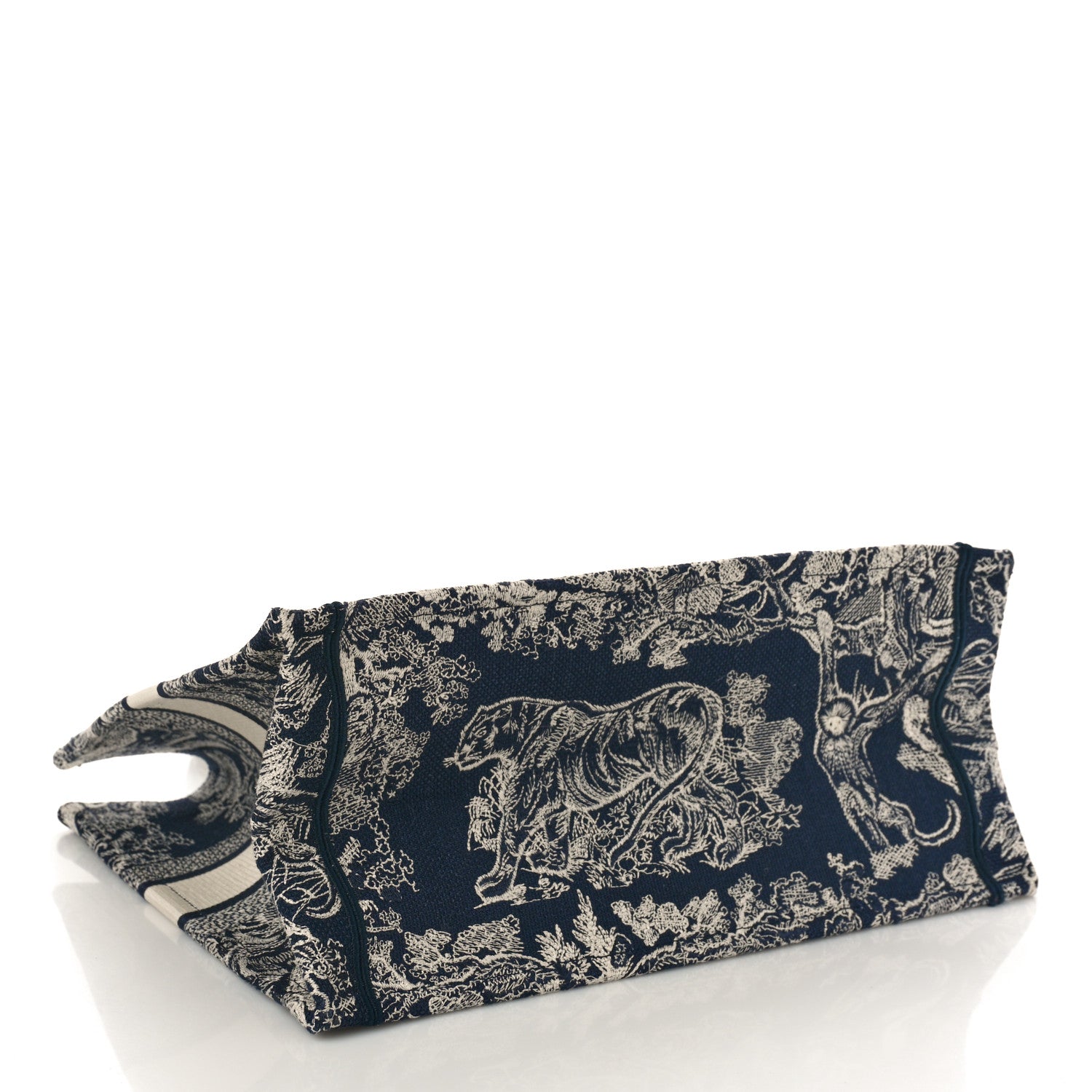Christian Dior Canvas Embroidered Medium Dioriviera Toile De Jouy Reverse Book Tote Blue 4 of 8