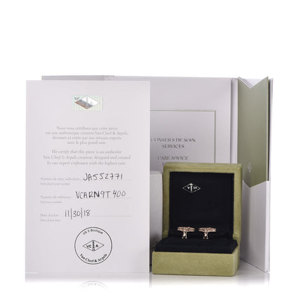 Van Cleef & Arpels 18K Rose Gold Vintage Alhambra Earrings 5 of 5