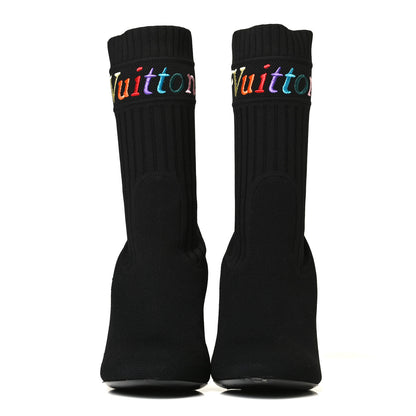 Louis Vuitton Stretch Fabric New Wave Silhouette Ankle Boots 38 Black 2 of 9