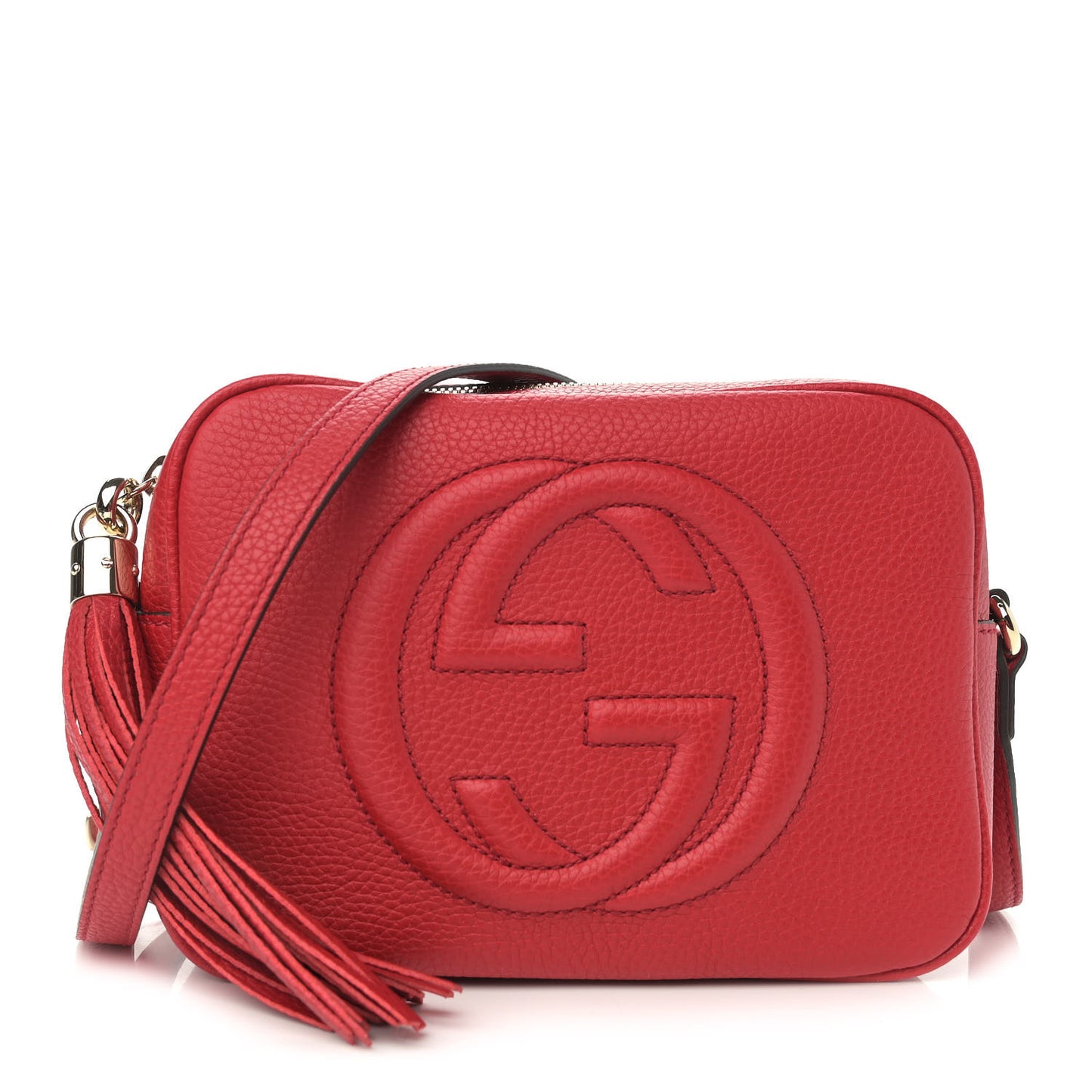 Pebbled Calfskin Small Soho Disco Bag Tabasco Red