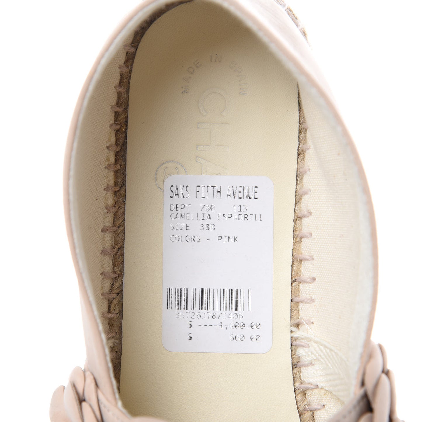 Suede Camellia CC Espadrilles 38 Pink