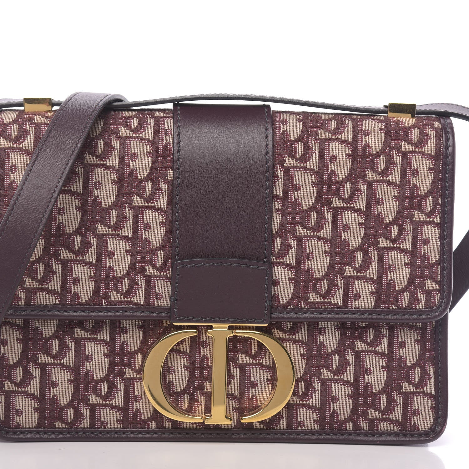 Christian Dior Oblique 30 Montaigne Flap Bag Burgundy 7 of 9